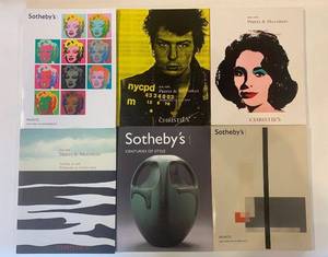 lot 184 image: Collection of 6 Art Auction Catalogs featuring Iconic Artists including Andy Warhol
