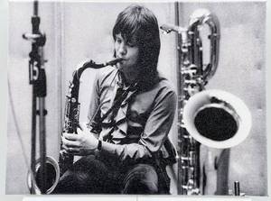lot 208 image: Canvas Print of Bobby Keys Playing the Saxophone - Rolling Stones