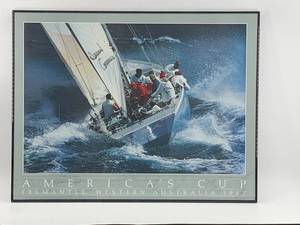 lot 226 image: Framed 1987 Americas Cup Fremantle Signed Sailing Photograph