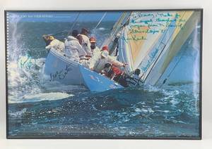 lot 227 image: Framed Autographed Sailing Poster - ...And Victory Was Their Reward