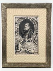 lot 252 image: Antique Style Engraving Print of Charles Howard, Duke of Kent