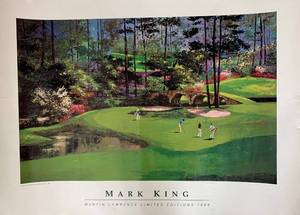 lot 292 image: Mark King Golf Course Landscape Art Print - Martin Lawrence Limited Edition 1987