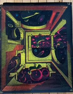 lot 294 image: Vintage Optical Illusion Blacklight Poster by Steele