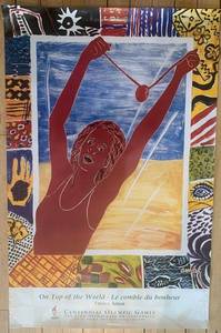 lot 354 image: Emma Amos On Top of the World Olympic Games Poster