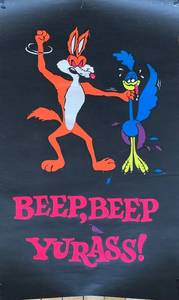 lot 358 image: Vintage Road Runner and Wile E. Coyote Black Light Poster