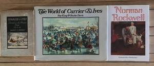 lot 365 image: Lot of 3 Art Books Currier & Ives, Norman Rockwell and Illustrated Letters