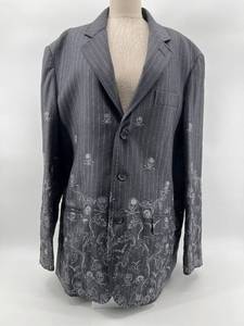 lot 373 image: Marc Ecko Cut & Sew Embroidered Skull Pattern Blazer - Mens XL