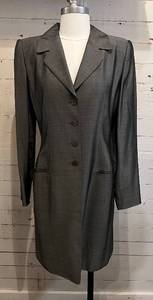 lot 374 image: Ellen Tracy Gray Long Blazer with Button Closure - Size 2