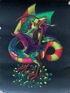 lot 379 image: Neon Black Light Dragon Poster