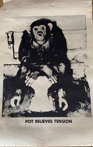 lot 383 image: Vintage Poster - Pot Relieves Tension Chimpanzee Print