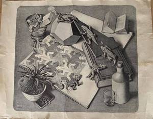 lot 388 image: M.C. Escher Reptiles Print with Geometric Elements