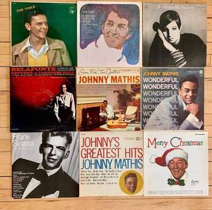lot 421 image: Collection of 9 Vintage Vinyl Records including Frank Sinatra and Johnny Mathis
