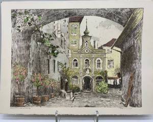 lot 441 image: Hand-Colored Original Etching by Hemmer