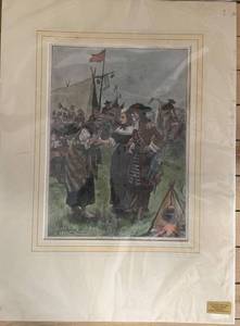 lot 448 image: Antique 1888 Signed Print Fortune Teller by A. Forester