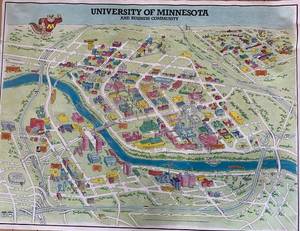 lot 461 image: Vintage University of Minnesota Campus Map