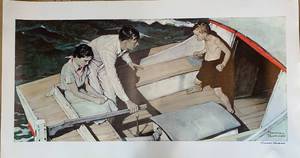 lot 467 image: Numbered Limited Edition Lithograph of Couples in a Boat