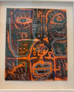lot 471 image: Framed Abstract Artwork by Kalu with Vibrant Colors