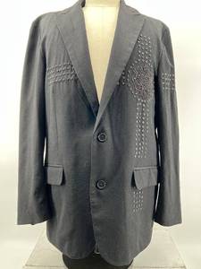 lot 472 image: XL Mens Black Wool Blend Blazer with Embroidered Crest by INC International Concepts