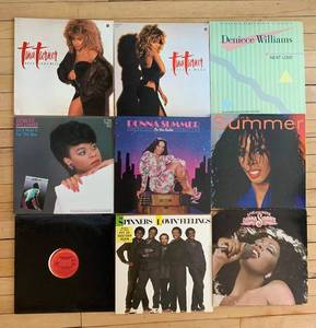 lot 510 image: Collection of 9 Vinyl Records Featuring Tina Turner and Donna Summer