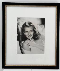 lot 512 image: Framed Vintage Rita Hayworth Portrait Print