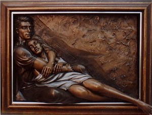 lot 4 image: Bill Mack Together Bonded Bronze Wall Art