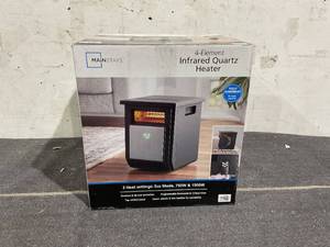 lot 160 image: Mainstays 1500W Electric 4-Element Infrared Cabinet Space Heater for Indoor