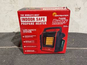 lot 107 image: Mr. Heater Brand Portable Buddy 9,000 BTU Outdoor Camping Liquid Propane Heater