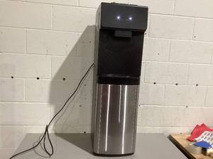 lot 508 image: Great Value Bottom Loading HotColdRoom Temp. Water Dispenser, BlackStainless Steel Water Cooler, 41 High