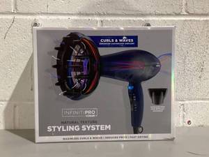 lot 513 image: INFINITIPRO BY CONAIR Hair Dryer with Innovative Diffuser, 1875W Hair Dryer, Innovative Diffuser Enhances Curls and Waves while Reducing Frizz