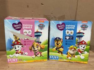 lot 403 image: LOT OF 2 Parents Choice Paw Patrol Training Pants for Girls & Boys, 4T5T, 70 Count