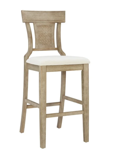 lot 71 image: LOT OF 2 Linon Rylan 30 High Back Indoor Wood Bar Stool