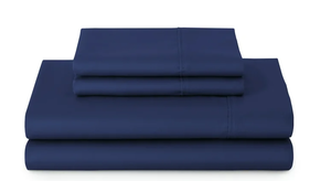 lot 115 image: 4PCS King Size Better Homes & Gardens 300 Thread Count Blue Cove Cotton Sateen Bed Sheet Set