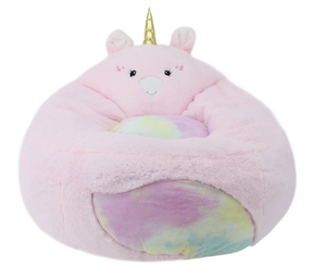 lot 128 image: Your Zone Kids, Soft Plush Unicorn Bean Bag Chair, Kids