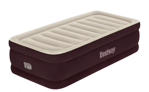 lot 146 image: Twin Size Bestway Maroon Tritech Airbed 20 with Built-in AC Pump