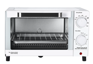 lot 169 image: Mainstays 4 Slice Toaster Oven with 3 Settings, includes Baking Rack and Pan
