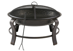 lot 225 image: Mainstays Owen Park 28-Inch Round Wood Burning Fire Pit with Mesh Spark Guard