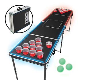 lot 226 image: LED Pong Table, Portable Party Game Set, 27-Inch Height, by MinnARK