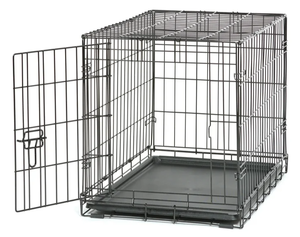 lot 499 image: Vibrant Life Single Door Folding Metal Wire Dog Crate with Divider and Tray
