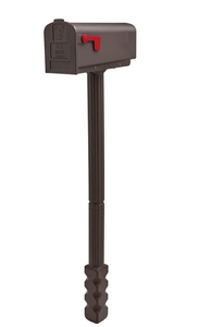 lot 503 image: Gibraltar Mailboxes Newbury Medium, Plastic, Mailbox & Post Combo, Mocha, NC000M01