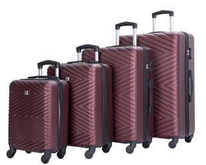 lot 504 image: 4PCS Travelhouse Luggage ABS Lightweight Suitcase with Rotating Wheels