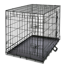 lot 616 image: Vibrant Life Double Door Metal Wire Dog Crate with Leak-Proof Pan and Divider