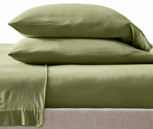 lot 619 image: 3PCS Twin Size Better Homes & Gardens Dark Cilantro Green Adult Jersey Sheet Set
