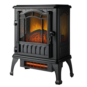 lot 629 image: Mainstays 2-Setting 3D Electric Stove Heater with Life-like Flame
