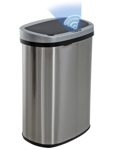 lot 636 image: BestOffice 13 Gallon Stainless Steel Touchless Kitchen Trash Can with Motion Sensor for Indoor Use