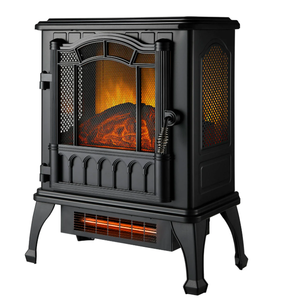 lot 637 image: Mainstays 2-Setting 3D Electric Stove Heater with Life-like Flame