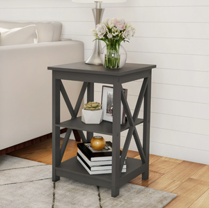 lot 655 image: Somerset Home Wooden 2 Shelf End Table