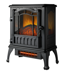 lot 657 image: Mainstays 2-Setting 3D Electric Stove Heater with Life-like Flame
