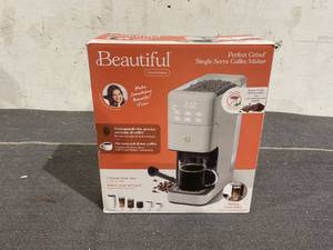 lot 180 image: Beautiful Perfect Grind Programmable Single Serve Coffee Maker, Porcini Taupe by Drew Barrymore