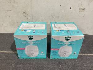 lot 194 image: LOT OF 2 Vicks 3-in-1 Sleepy Time Humidifier Diffuser Nightlight, VUL500