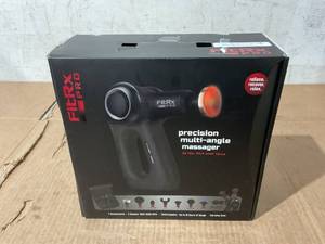 lot 277 image: FitRx Pro Neck and Back Massager, Handheld Percussion Massage Gun with Multiple Angles, Speeds and Attachments